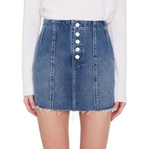 GRLFRND Twiggy Button Fly Denim Skirt Med Wash Size 25